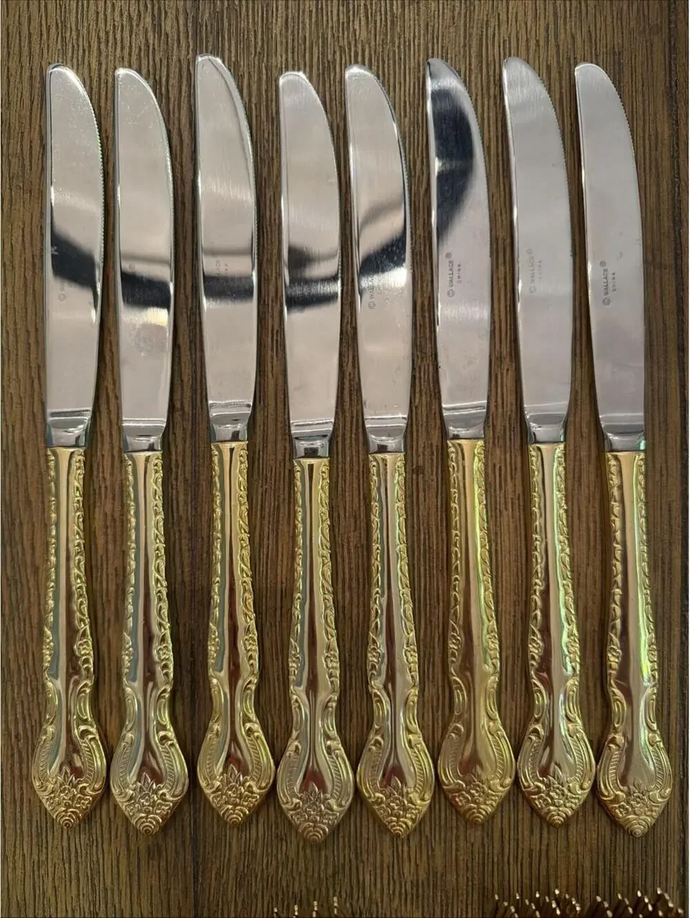 Wallace Silver “Countess” Gold Flatware Set – Service for 8 with Chest (40 Pc)